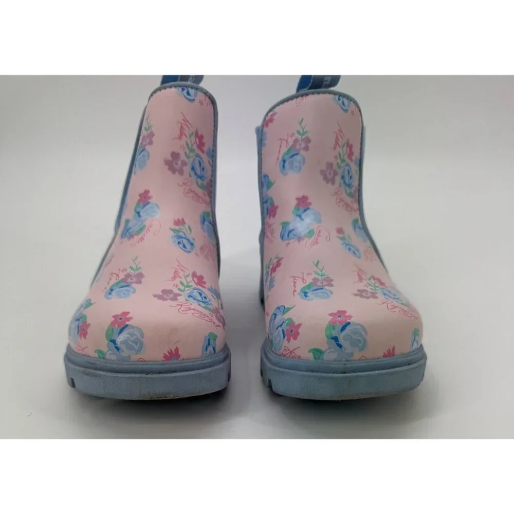 Disney X Native Kids Pink & Blue Floral Princess Rain Boots size 1